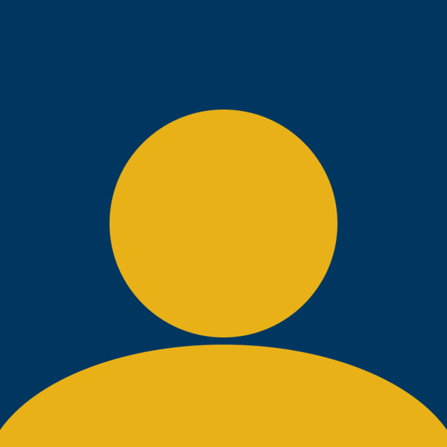 Yellow figure outline  in front of a blue square